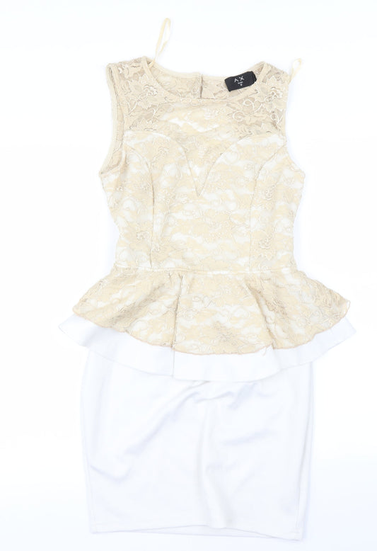 AX Womens Beige Fit & Flare Size 12