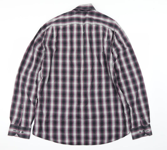 Mens UK Size M Preworn Purple Button-Up Long Sleeve Casual Shirt