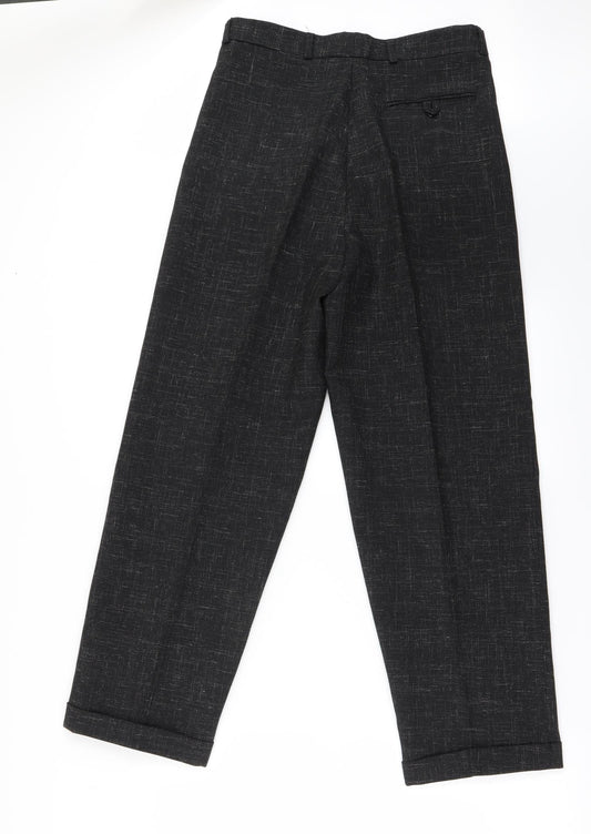 pecci Mens Black Trousers Size 28 in L26 in