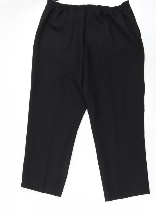 Womens UK Size 18 Preworn Regular Fit Black Trousers