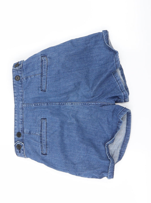 Topshop Womens Blue Cut-Off Shorts Size 28 in