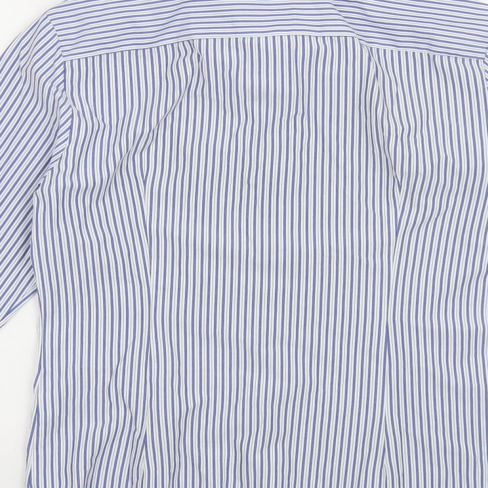 River Island Mens Blue Striped Button-Up Size XS