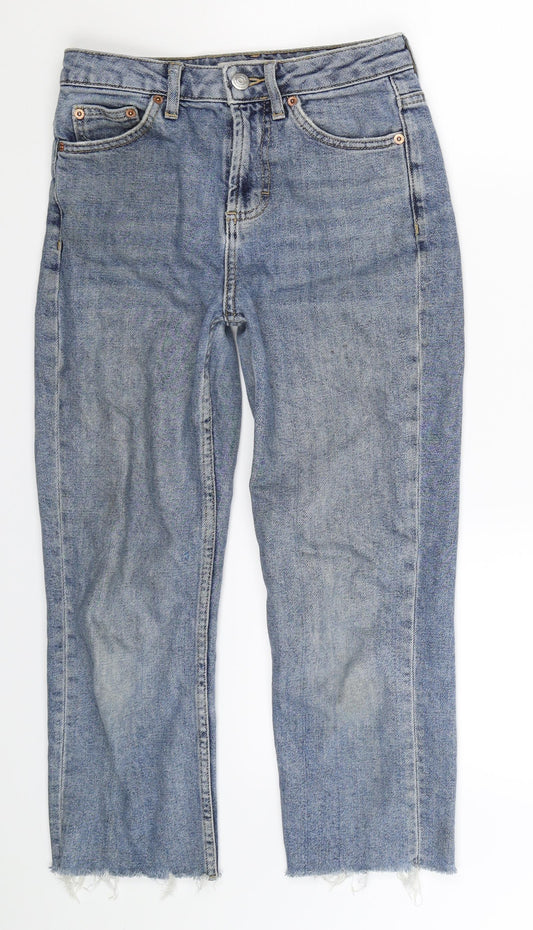 Womens UK Size 26 in Topshop Slim Fit Cropped Blue Jeans