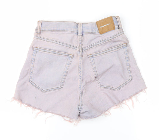 Pull&Bear Womens Pink  Denim Hot Pants Shorts Size 6
