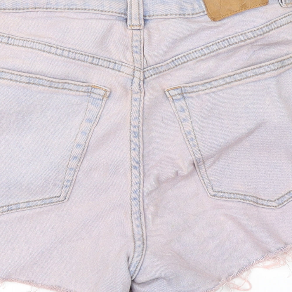 Pull&Bear Womens Pink Denim Hot Pants Shorts Size 6