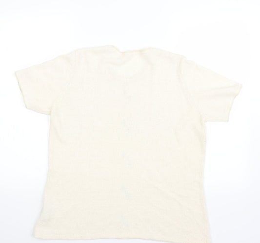 Womens UK Size 16 Preworn Beige Jersey T-Shirt