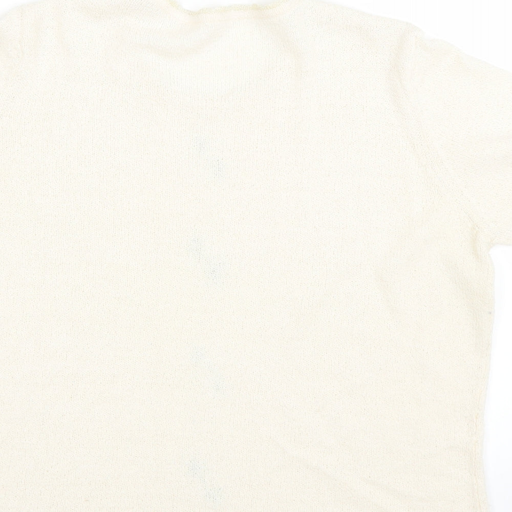 Womens UK Size 16 Preworn Beige Jersey T-Shirt