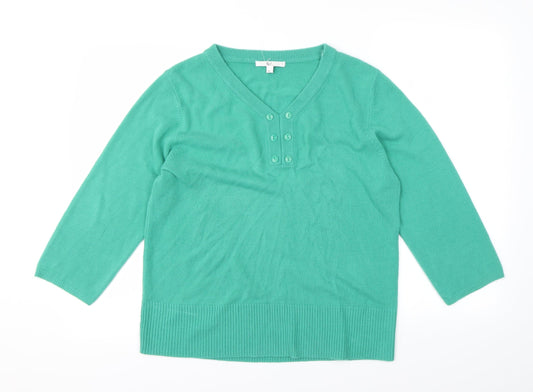 Klass Womens Green Pullover Jumper Size XL