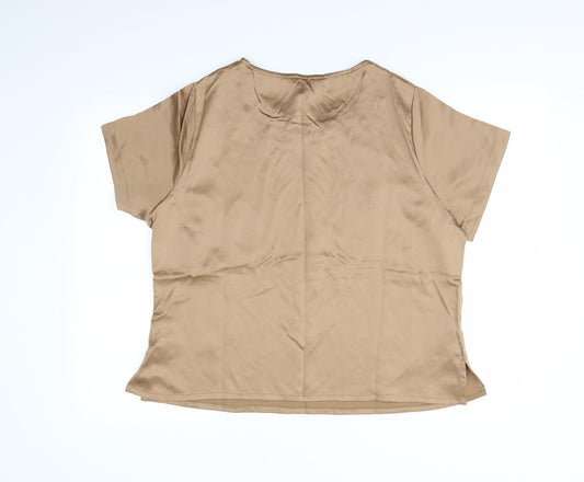 classics Womens Gold Basic Blouse Size 18