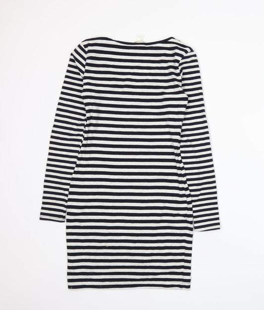 H&M Womens Blue Striped T-Shirt Dress Size XS