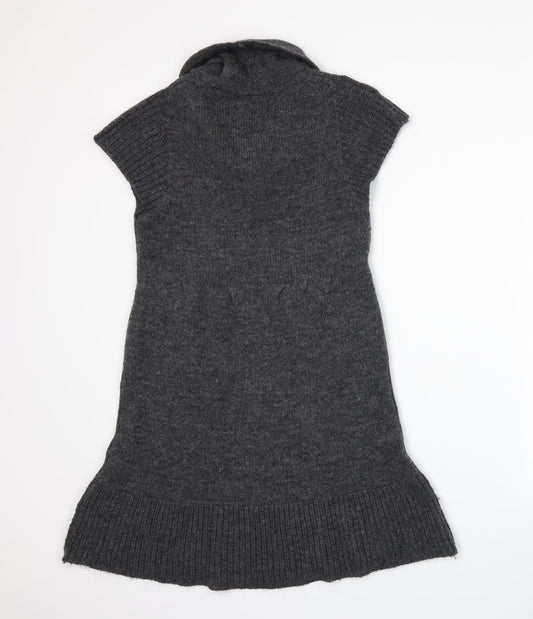 Zara Womens Grey Knit Jacket Dress Size S