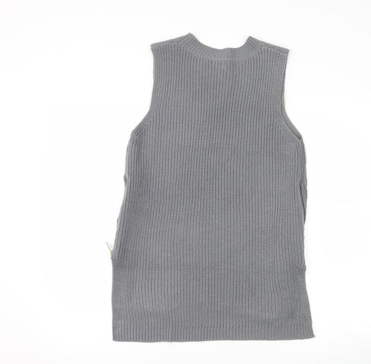 Womens UK Size 8 River Island Grey Basic Tank