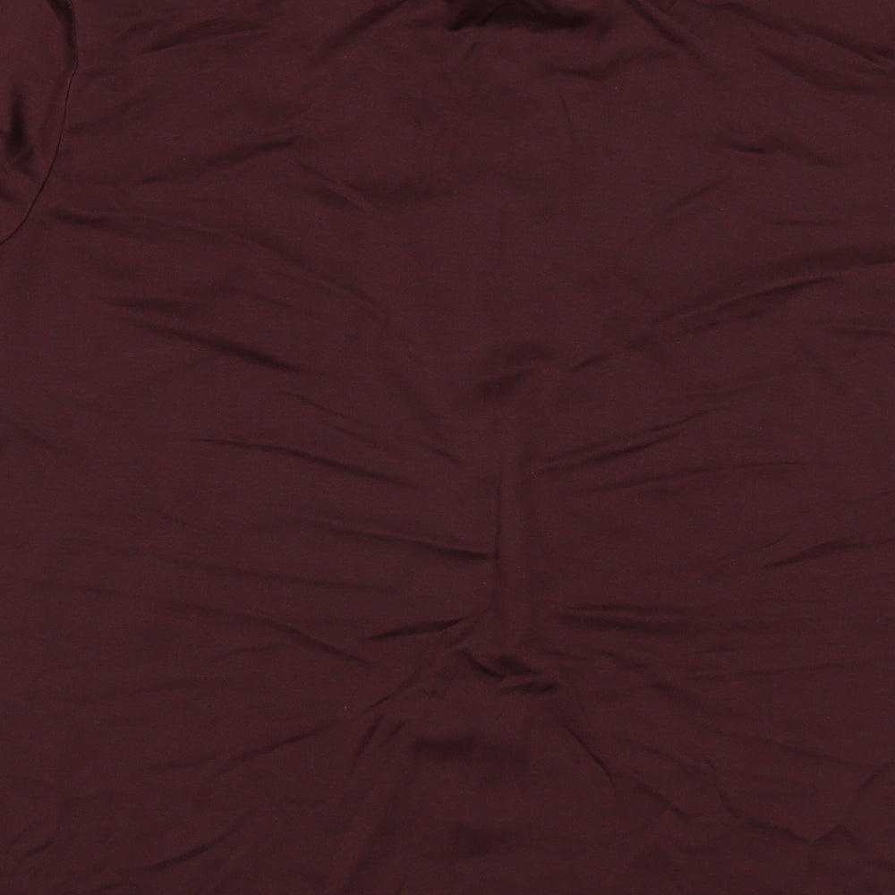 Classics Womens Red Basic Blouse Size 16 - embroidered neckline wine red