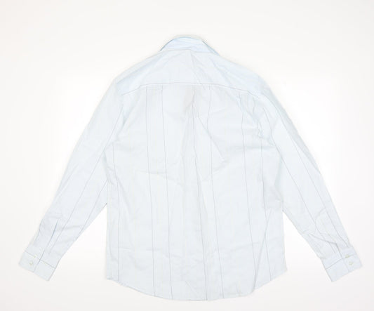 Sainsburys Mens Blue Striped Dress Shirt Size M