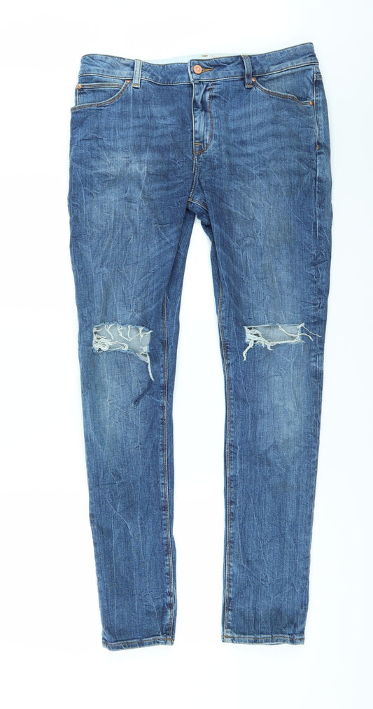 Womens UK Size 33 in ASOS Regular Fit Skinny Blue Jeans