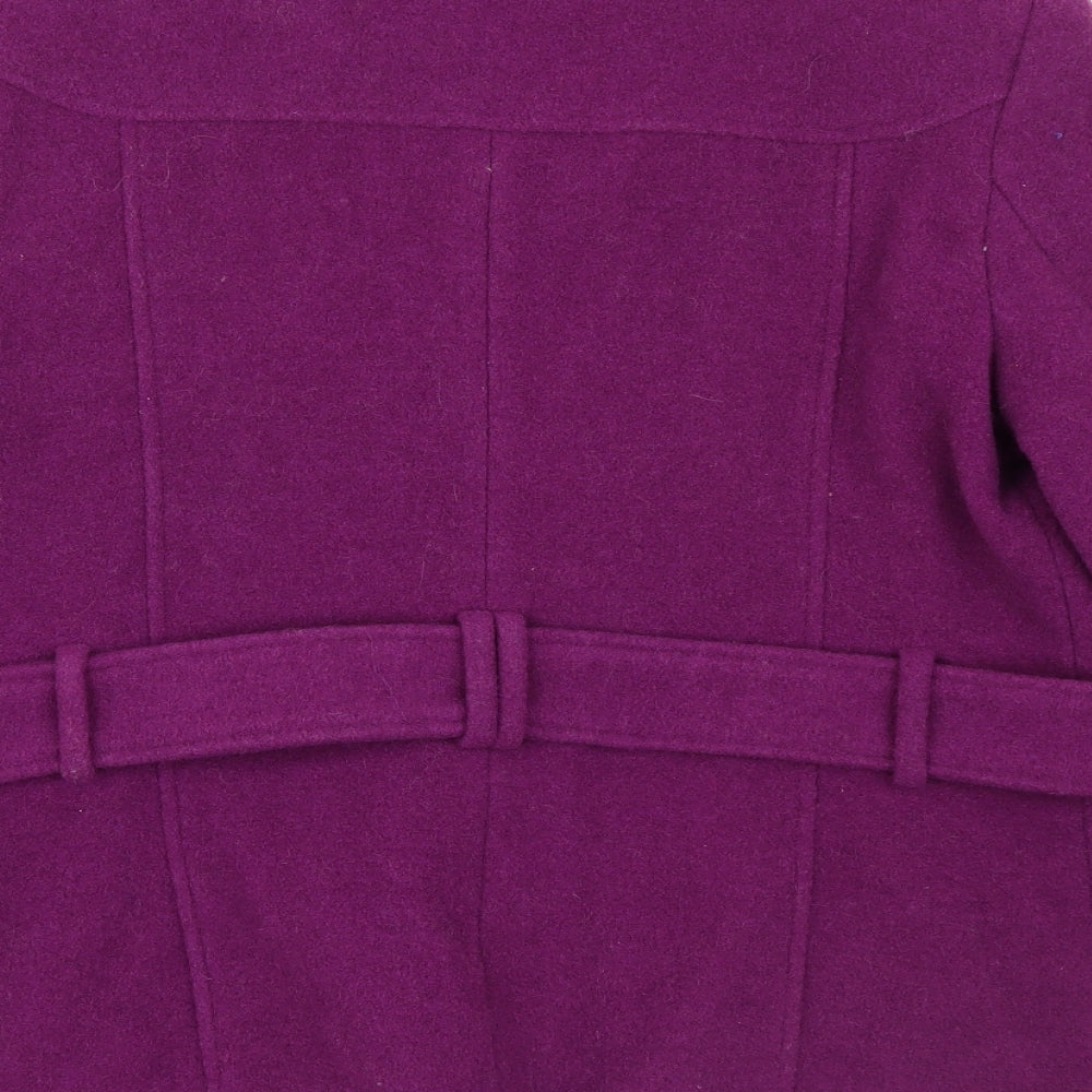 Klass Womens Purple Pea Coat Coat Size 14