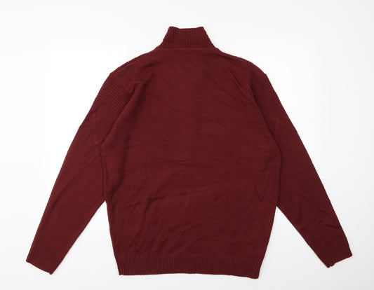 Premier man Mens Red Knit Pullover Jumper Size M