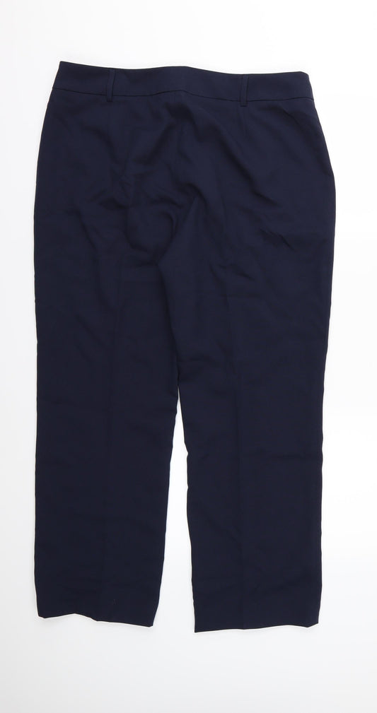 Anthology Womens Blue Rayon Trousers Size 16 L27 in