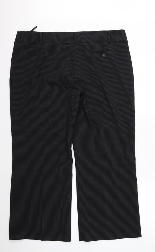 Womens UK Size 20 F&F Regular Fit Black Trousers
