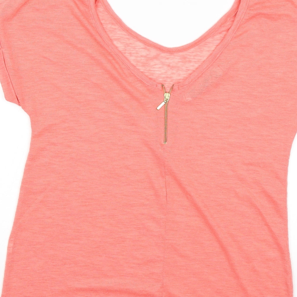 Womens UK Size M Stradivarius Pink Basic T-Shirt