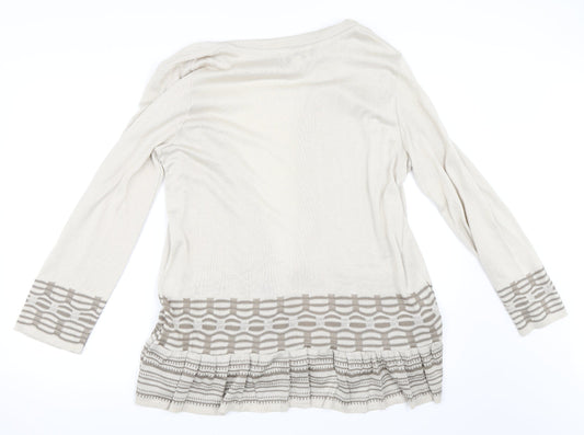 Afibel Womens Beige Cardigan Jumper Size 16