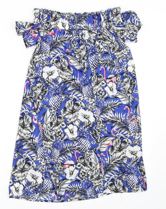 Atmosphere Womens Blue Floral Shift Size 4