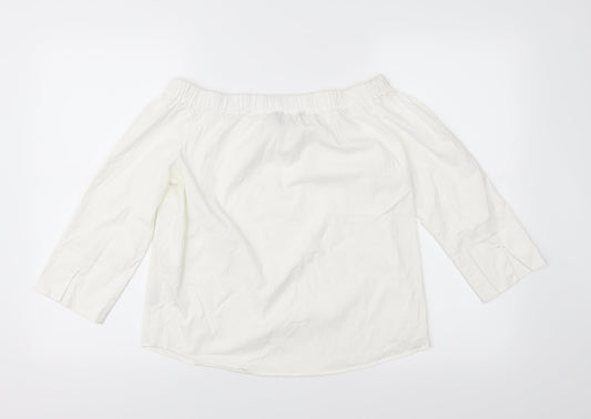 Womens UK Size S Zara White Basic Blouse