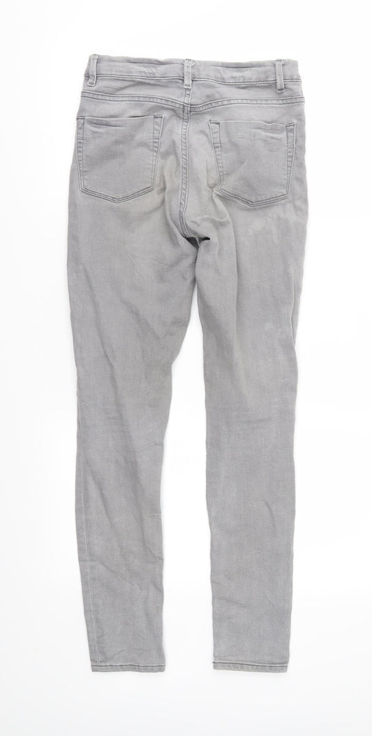 Womens UK Size 8 Warehouse Regular Fit Skinny Grey Jeans