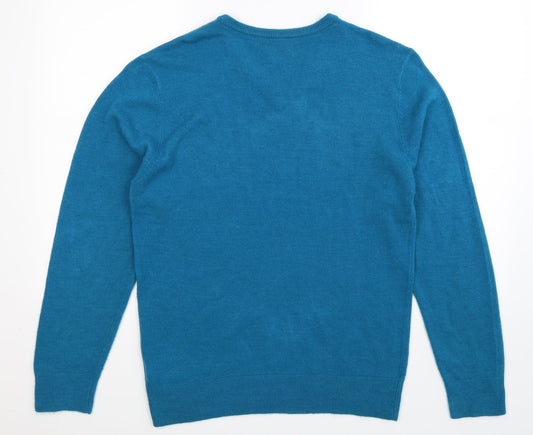 Peacocks Mens Blue Knit Pullover Jumper Size M