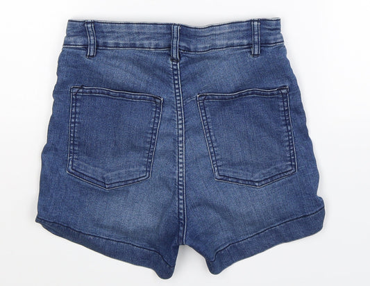 H&M Womens Blue Denim Hot Pants Shorts Size 26 in