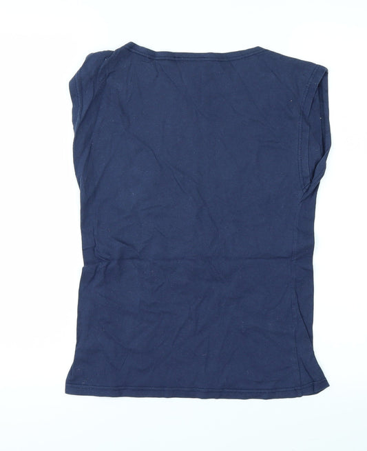 Topshop Womens Blue Basic T-Shirt Size 6