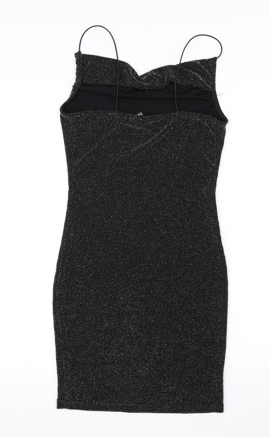 H&M Womens Black Bodycon Size 6 - Glitery