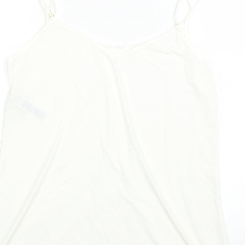 Marks and Spencer Womens Beige Solid Top Pyjama Top Size 14