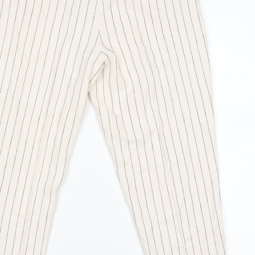 Womens UK Size 12 Marks and Spencer Regular Fit Chino Beige Trousers
