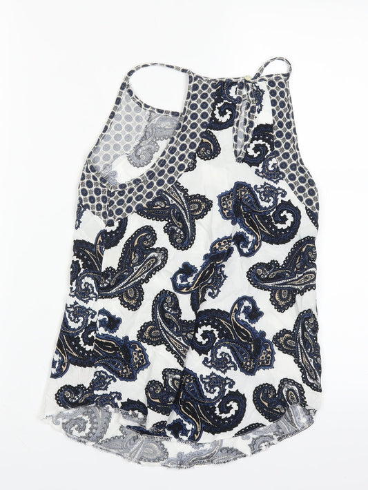 Dorothy Perkins Womens White Paisley Basic Tank Size 6