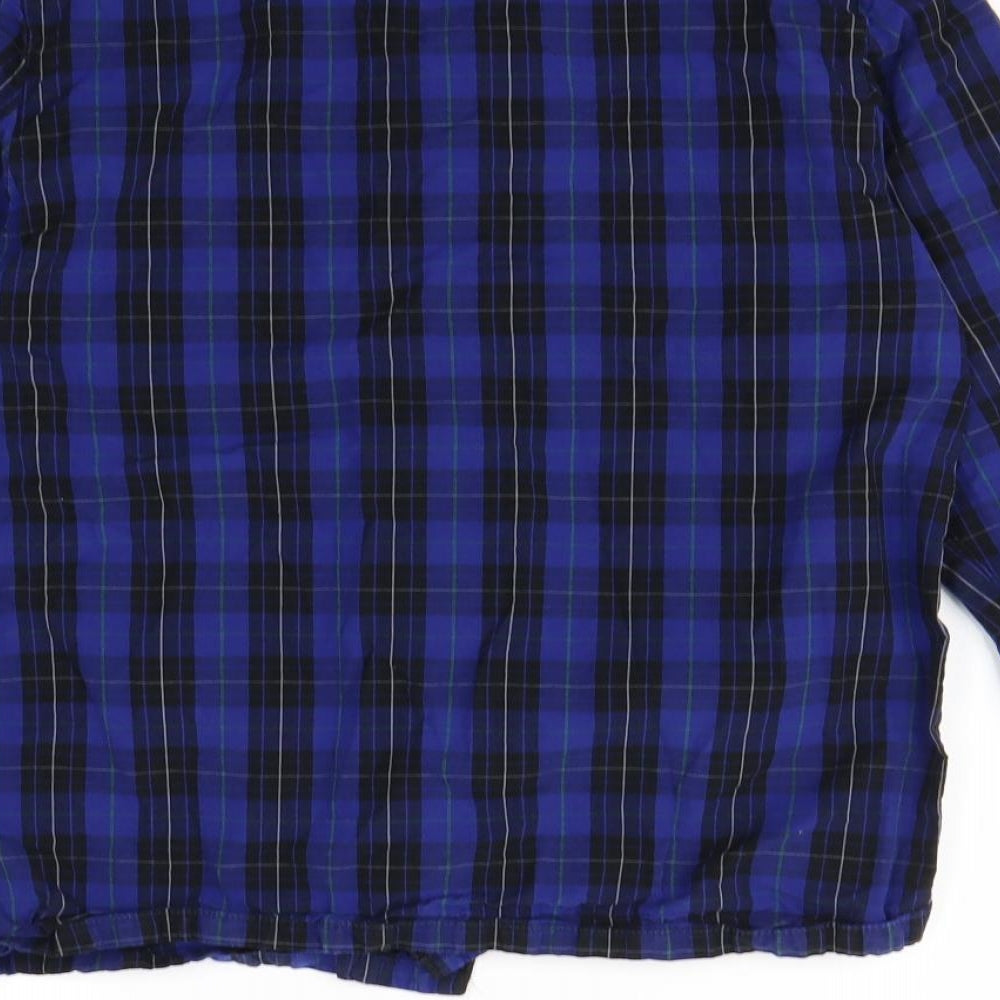 Primark Mens Blue Check Button-Up Size S