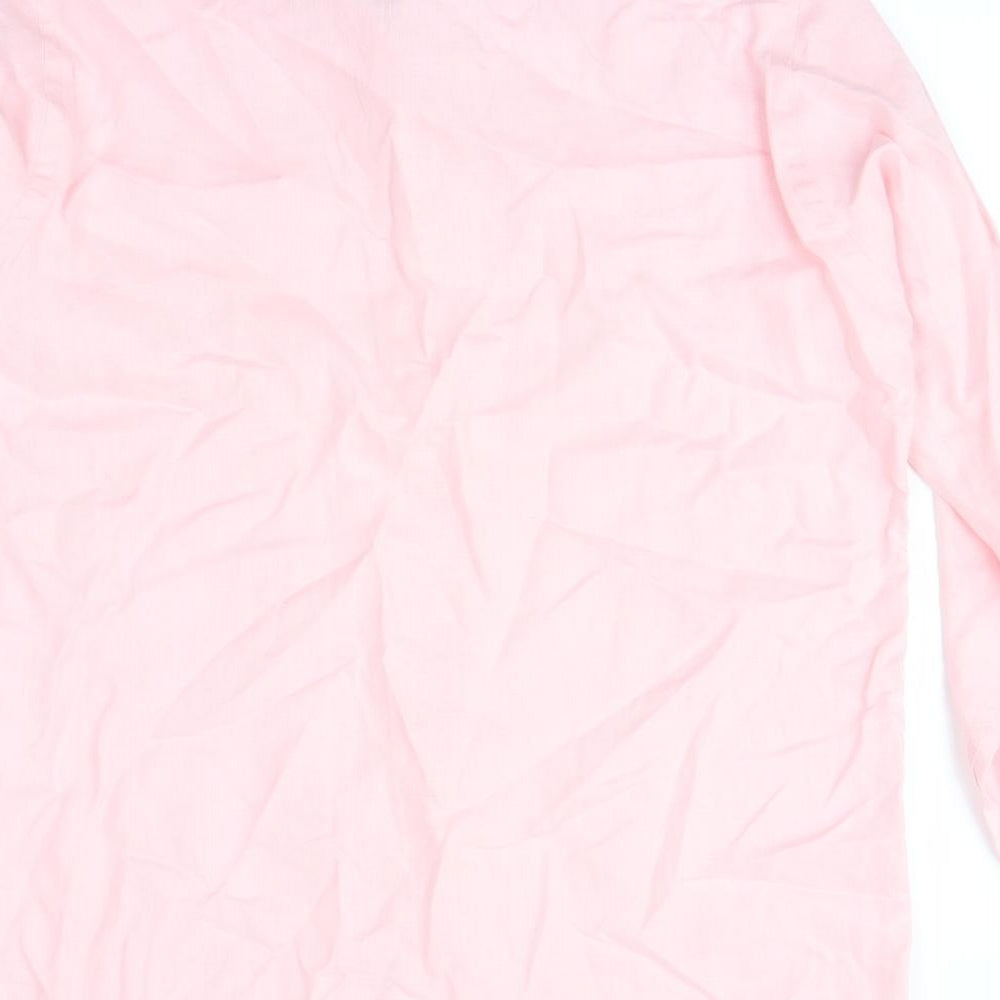 Mens UK Size S John Lewis Pink Button-Up Long Sleeve Casual Shirt