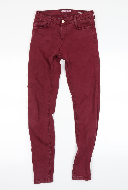 Womens UK Size 6 Bershka Regular Fit Skinny Purple Jeans
