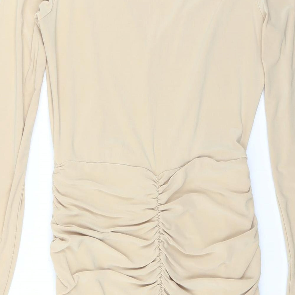 PRETTYLITTLETHING Womens Beige Bodycon Size 12