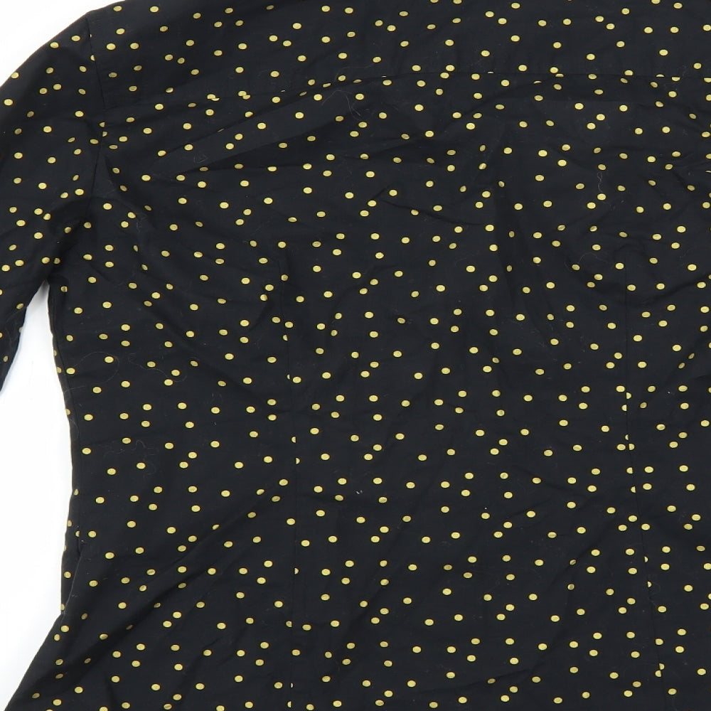 Womens UK Size Preworn Black Basic Button-Up