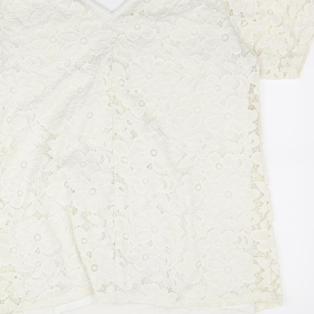 Womens UK Size 12 Very White Basic T-Shirt
