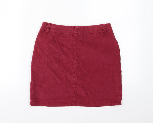 Missguided Womens Red  Corduroy A-Line Skirt Size 10
