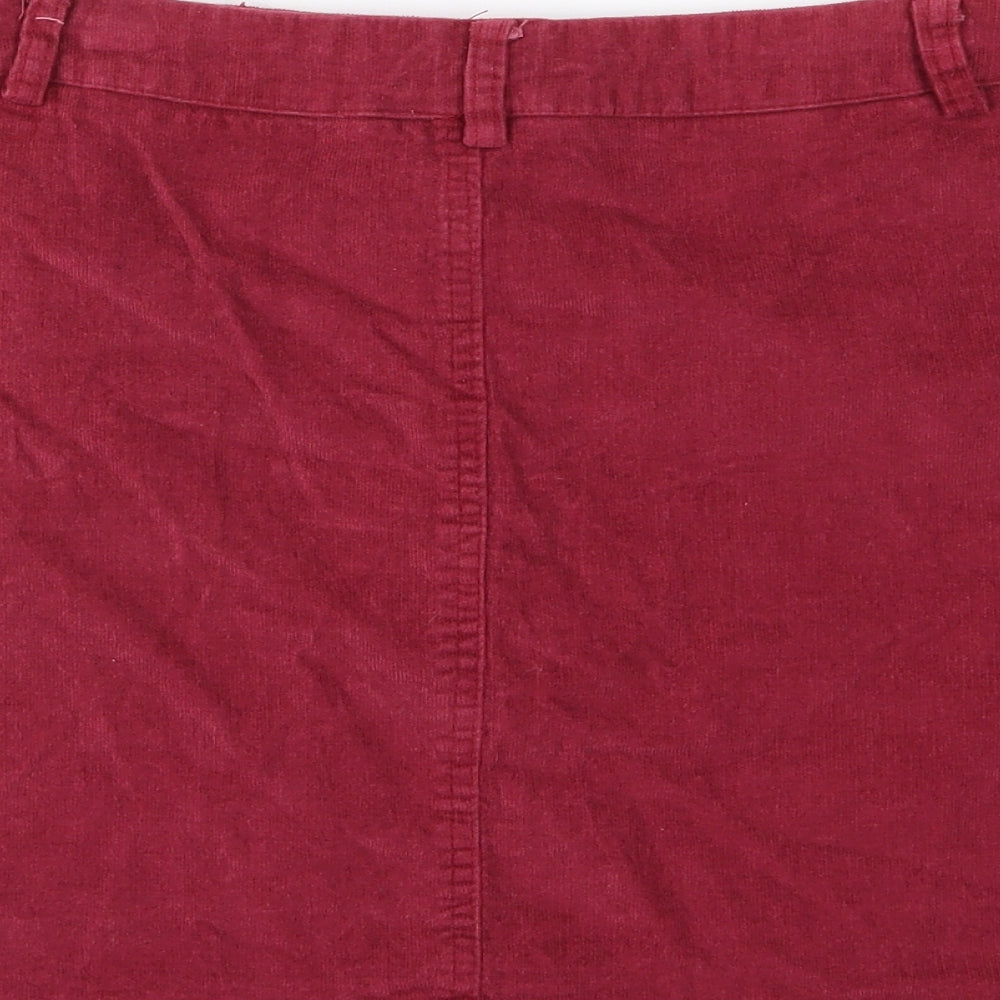 Missguided Womens Red  Corduroy A-Line Skirt Size 10