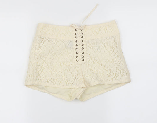 H&M Womens Ivory Hot Pants Shorts Size 8