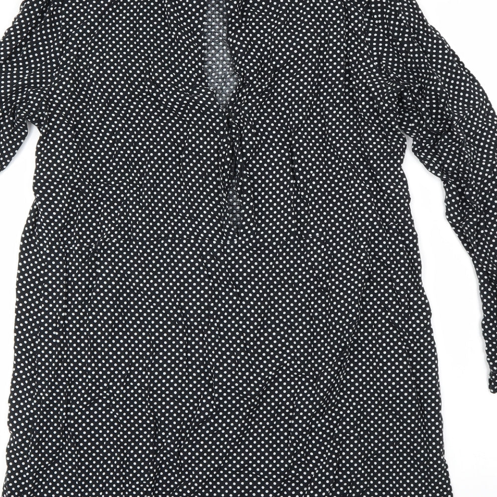 Womens UK Size 14 H&M Black Basic Blouse