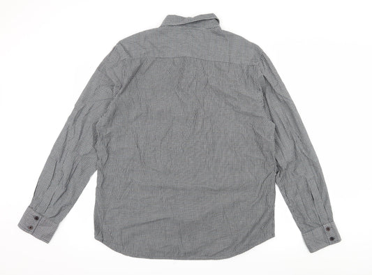 Sandstone Mens Grey Check Button-Up Size L