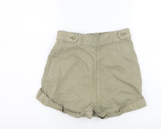 Weekday Womens Green  Denim Hot Pants Shorts Size 6