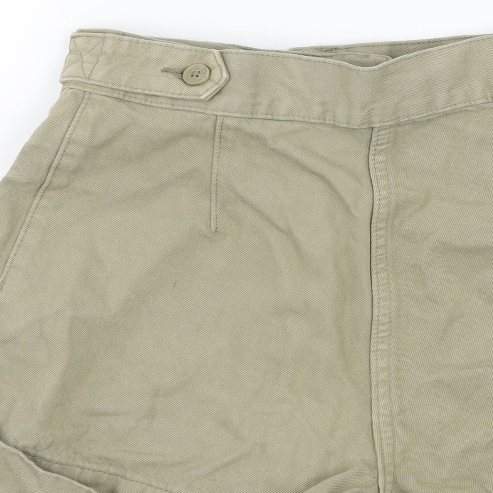 Weekday Womens Green  Denim Hot Pants Shorts Size 6