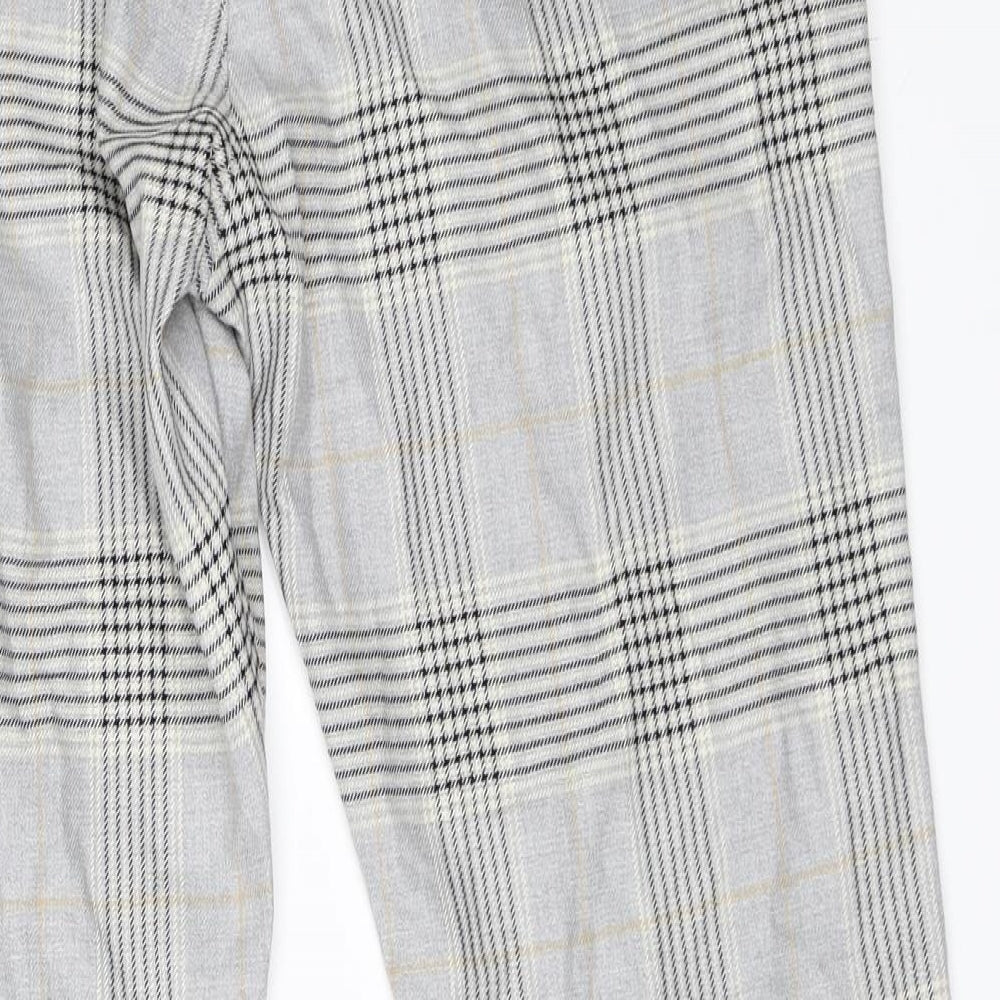 Topman Mens Grey Check Cropped Trousers Size 30 in L30 in