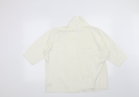 Anthology Womens Ivory Floral Cardigan Jumper Size 16